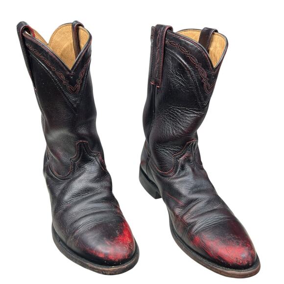 Cody James Men’s Black Cherry Distressed Cowboy Boot Size US 8.5 D - Picture 5 of 11